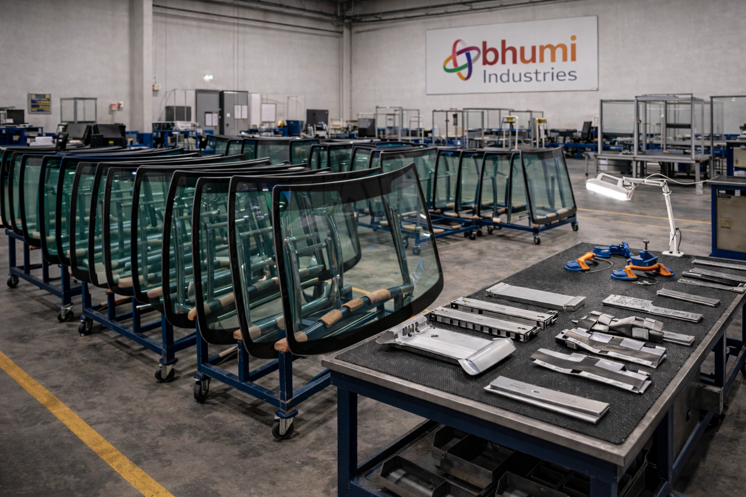 Bhumi Industries windshield glass manufacturing support